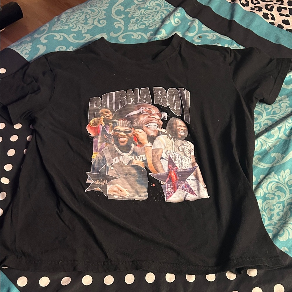 Black Graphic T-Shirt with Colorful Print